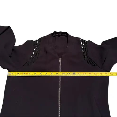 Generation Love Size S Mesh Shoulder Zip Bomber Jacket Black Edgy Going Out Top