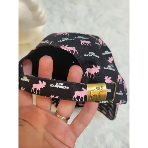 Eastern Illustrating New Hampshire 100% Cotton Moose Hat Baseball Cap New Black