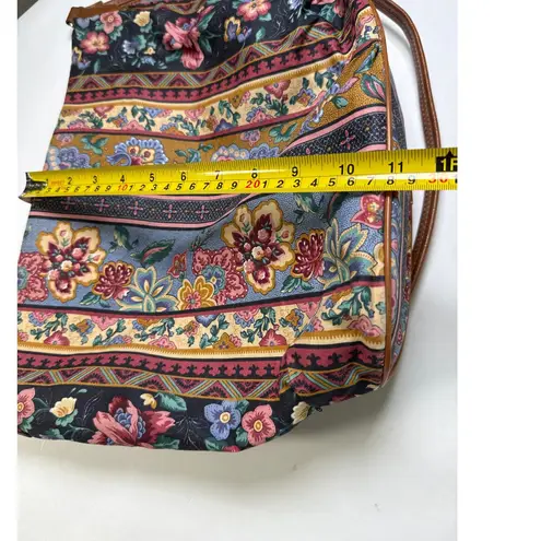 Richmark Vintage Floral Patchwork Crossbody Purse Made in USA Denim Retro Granny Blue