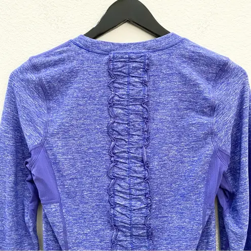 Lululemon  Run:Dash Static Long Sleeve Wish Blue Ruffled Back Workout Top Size 6