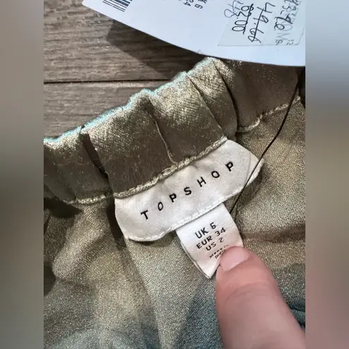 Topshop  Olive Satin Skirt