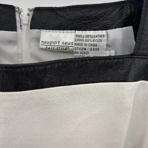 Newport News Black White contrast Leather tank Dress new 8 concert vintage