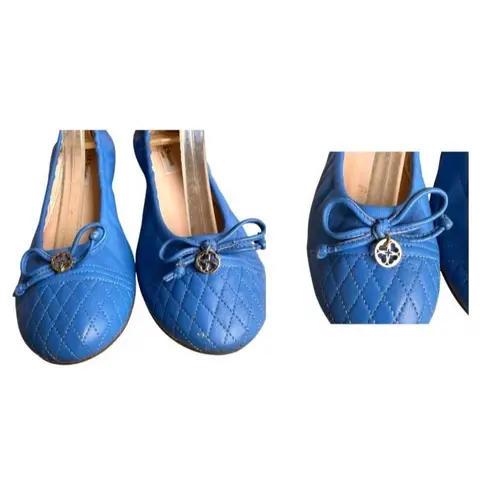 L K Bennett London Royal Blue Nappa Leather Sissy Ballet Flats 38 5 US 8 5 Size undefined