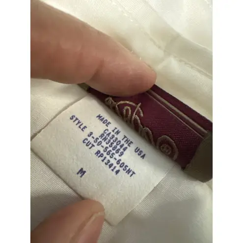 Vintage Roper Embroidered Western Shirt Floral Arrow Details Button Up Top White Size M