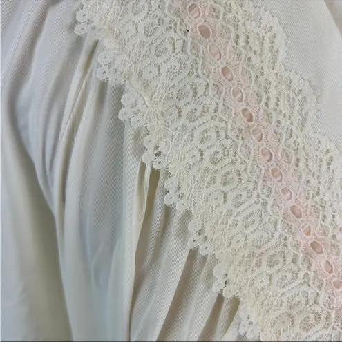 Vintage Amanda Stewart Nightgown Ivory Short Sleeve Lace Trim NWT