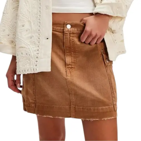 RE/DONE Denim Women’s Size 28 Travertino Khaki Brown Cargo Jean Mini Skirt