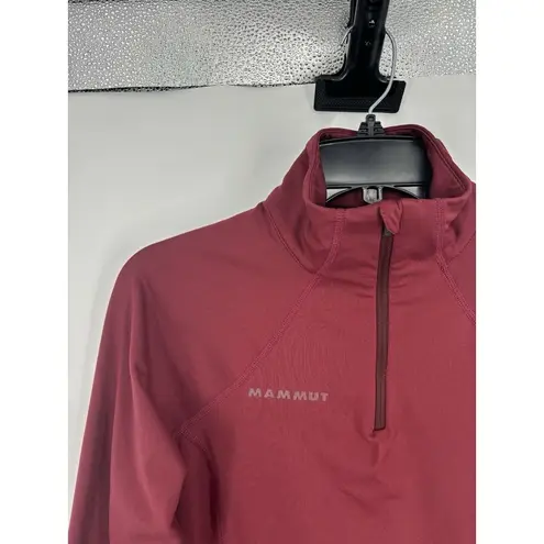 Mammut Quarter 1/4 Zip Pullover Sweatshirt Fleece Performance Womens Small Red