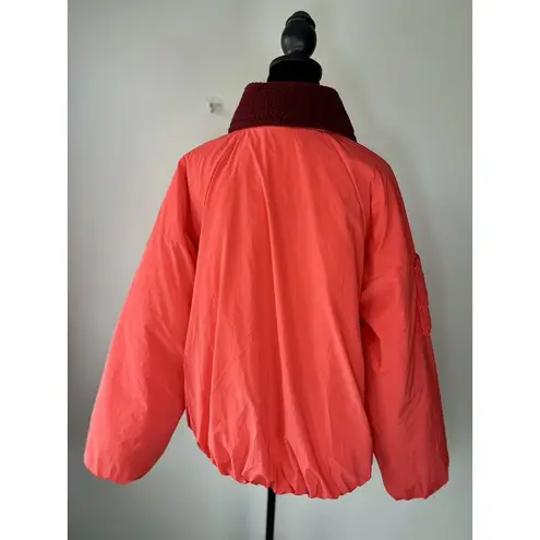 Free People Movement Outpost BomberJacket Size Small Cherry‎ Tomato Red