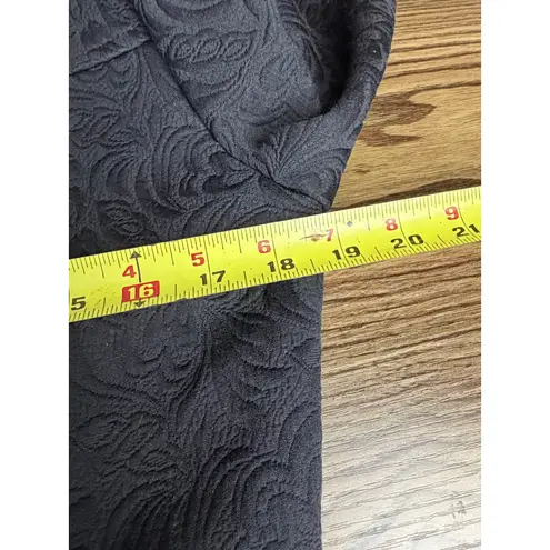 Arden B Black Jacquard Brocade Belted Victorian Gothic Coat Medium