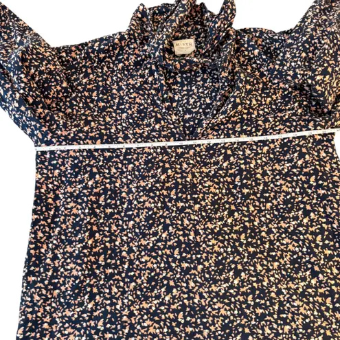 Anthropologie Mirth Women's Floral Print Long Sleeve Button Down Shirt Top Med Pink