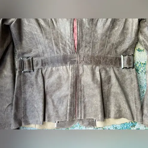 Vintage Anonymous by John Carlisle weathered brown leather blazer, size large