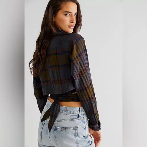 We The Free  One Way Plaid Wrap Shirt