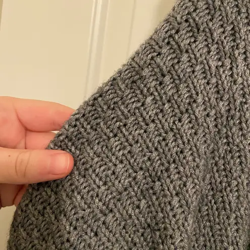 NWOT Josephine by for Joseph women’s gray thick knit tie tassel poncho sweater Size undefined