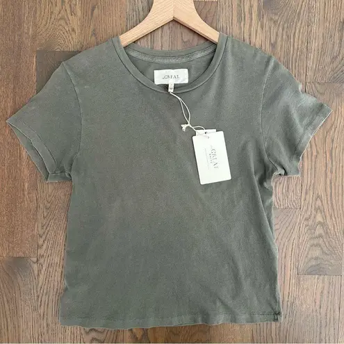 The Great NWT The Little Tee Crew Neck Short Sleeve T-Shirt in Green Size 0 / XS
