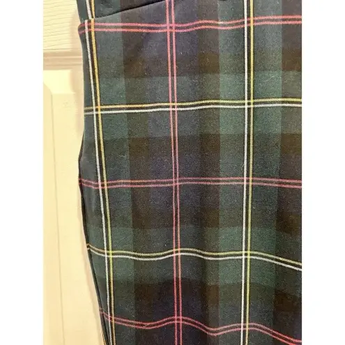 Christopher & Banks Pants Womens 16 Green Plaid Mid-Rise Holiday Party Festive