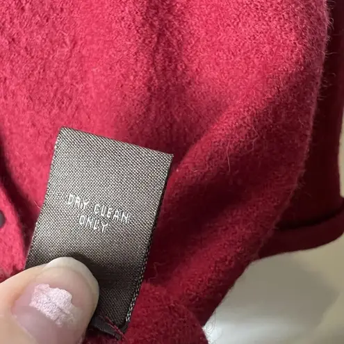 Fenn Wright Manson Womens Wool Jacket Size S Red Wool Knit Button Front Hooded