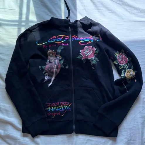 Ed Hardy - DAGGER GIRL ZIP FRONT HOODIE