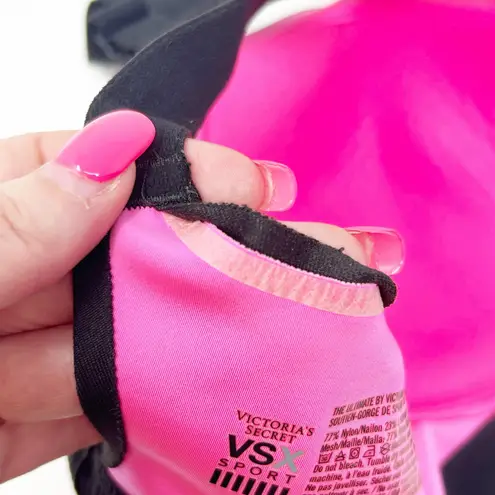 Victoria's Secret  VSX Womens The Ultimate‎ Gym Active Sports Bra 32DD Black Pink
