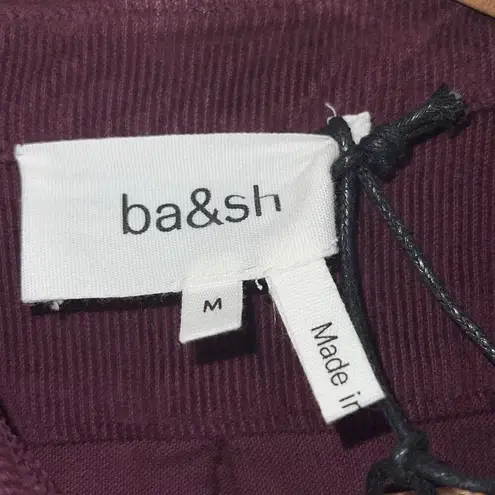 Ba&sh Darius Corduroy Long Sleeves Belted Bordeaux Burgundy Jumpsuit Size Medium