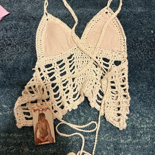 White Crochet Halter Top