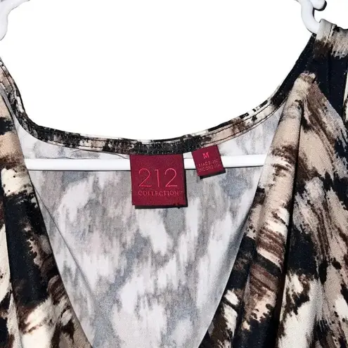 212 Collection Leopard Cheetah Print Sleeveless Cowl Neck Size Medium Brown