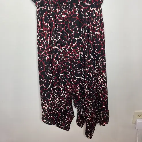 Peyton Jensen Colton leopard asymmetrical hem dress in rust black combo size XS