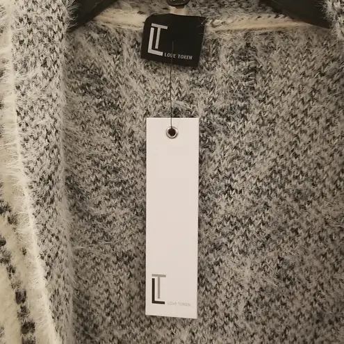Love Token ππ Betty Open Front Cardigan ~ Ivory & Black NWT