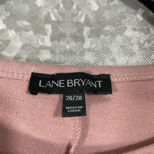 Lane Bryant  Women's Plus Size Pink Smocked Shoulders Sweatshirt - Size 26/28