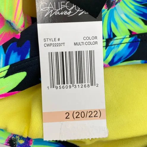 California Waves NWT Daisy Floral Multicolor V Wire Bralette Bikini Top Size 20
