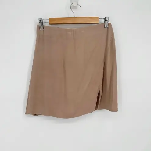 Wilfred Aritzia  Muse Mini Skirt High Rise A-Line in Tan Women's Small