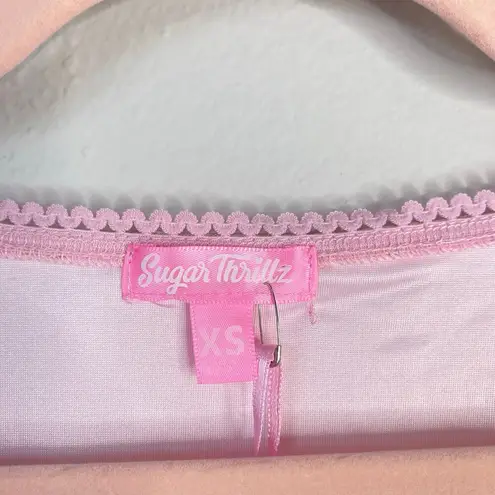 Dolls Kill SUGAR THRILLZ Just Like Magic Sheer Pink Set Size XS/S  Balletcore NWT - Image 3