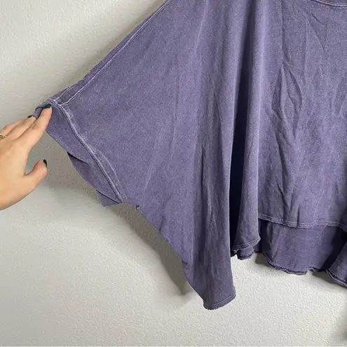 We The Free  CC Tee Purple Boxy Crop Burnout Size Large - Image 3