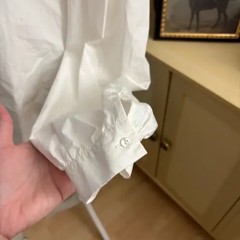 Sézane SEZANE White Chamise Aluki Rosine Ruffle Button Down Shirt Size 40 NWT