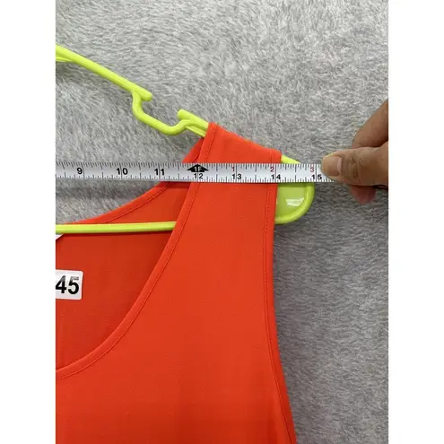 Elizabeth and James  Women's Maxi Dress Solid Orange Sleeveless Tiered Large