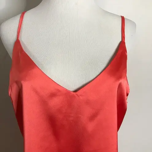 Nasty Gal  V You Never Satin Cami Coral Pink Size 10 NWT