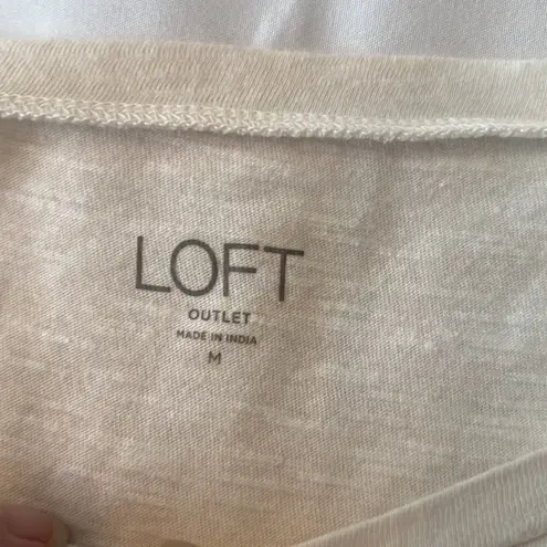 Loft outlet size L short sleeve white with multi colors all over T