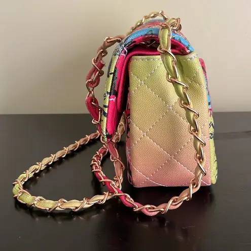 Graffiti Vibrant Multiple Color Shoulder Bag Blue