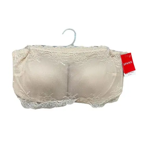 Spanx  Undie-tectable Better Bandeau Lace Bra Size Large L Crema Blush NEW