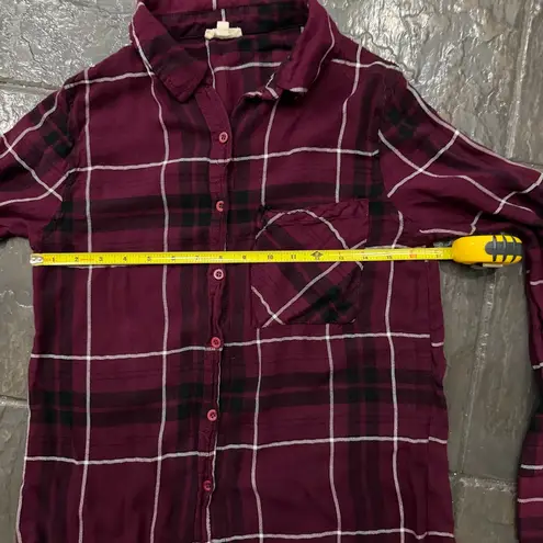 Rebellion Burgundy Plaid Button-Down Shirt