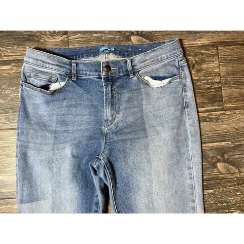 J. McLaughlin Jaycie Blue Patchwork Straight Leg Jeans Denim Pants