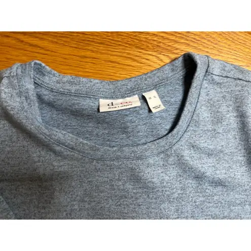 Denim & Co D & Co. Knit Top Bell Sleeve Blouse Casual Comfy Blue Heather XL