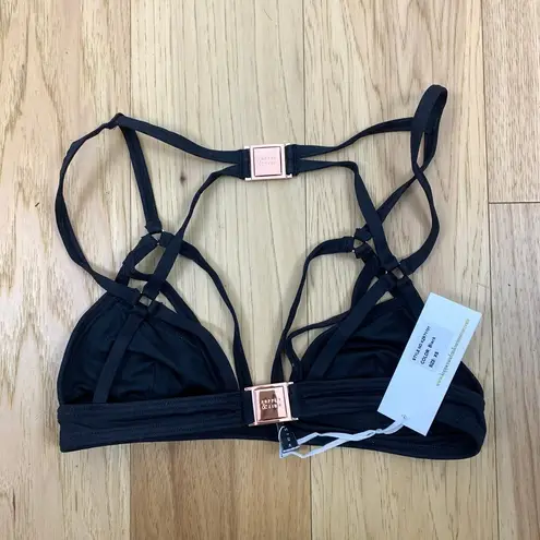 NWT REVOLVE Kopper & Zink Lola Strappy Swimsuit Bikini Top Black Size XS