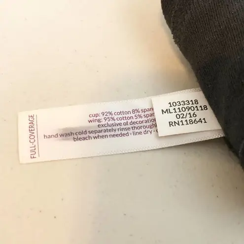 Cacique 40F Bra Black Full Coverage Cotton Knit Plus Size Lane Bryant 106