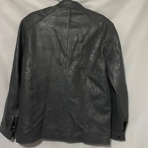 EAST INDIA LEATHER CO WO SIZE XL GRAY Leather Jacket with Zipper Details EUC