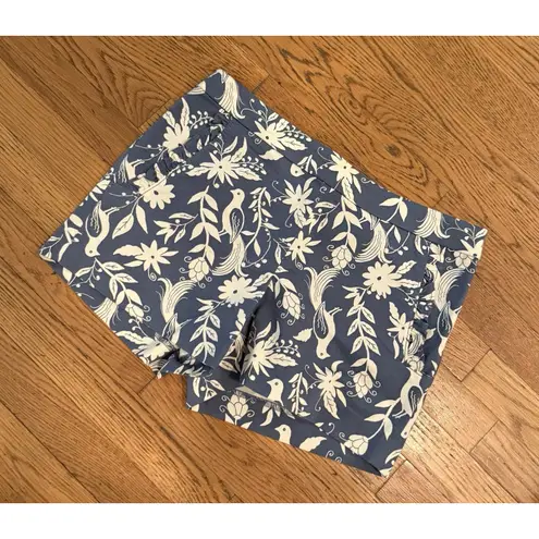 Ann Taylor LOFT Women's Shorts Size 2 Linen Cotton Floral Blue