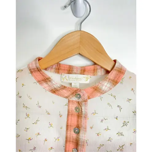 Suzanne Betro Weekend Cottagecore Vintage Style Size Medium Plaid Blouse