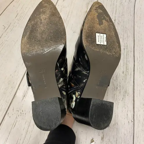Jason Wu Floral Print Leather Ankle Buckle Booties size 40