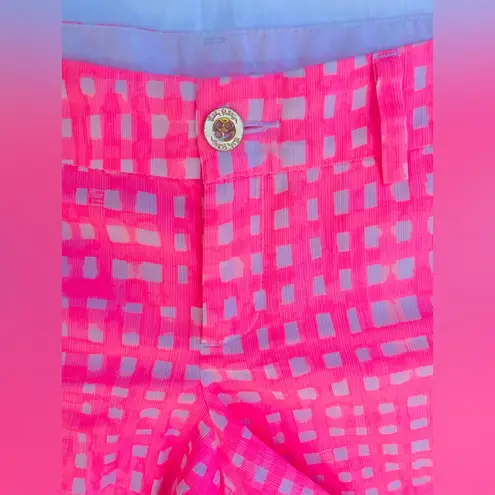 Lilly Pulitzer Lily Pulitzer Pink Callahan 5” inseam gingham shorts size 8 Hot Pink 100% Cotton thumbnail 5