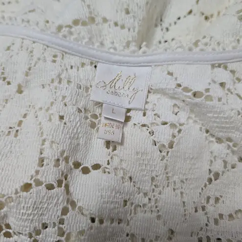 Milly Cabana White Cotton Swim Cover-Up – Size Large