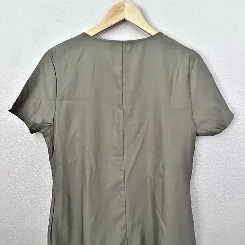 LUMIERE | NWT Boutique Olive Army Green Shorts Button Tencel Blend | Large Green